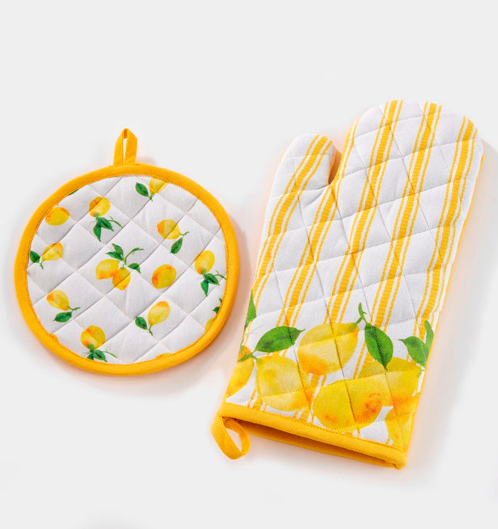 Lemons Oven Mitt & Pot Holder Set/2 #723459