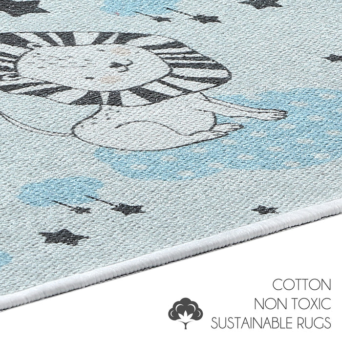 Leon Pattern Large Dish Drying Mat for Kitchen Counter |24 x 18 x 0.25 Inches | Blue