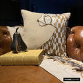 Leopard Purr - Natural Beige Linen Decorative Euro Sham