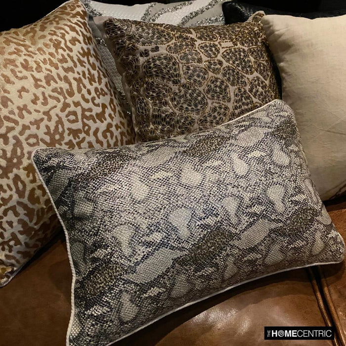 Leopard Spots - Beige Art Silk Throw Pillow Cover