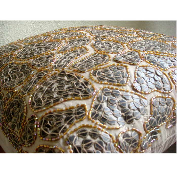 Leopard Spots - Beige Art Silk Throw Pillow Cover