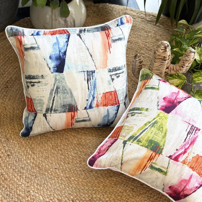 Let'S Paint - Multicolor Cotton Throw Pillow Cover
