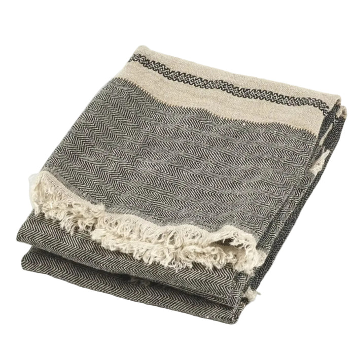 Libeco Linen Belgian Linen Guest Towel | Tack Stripe