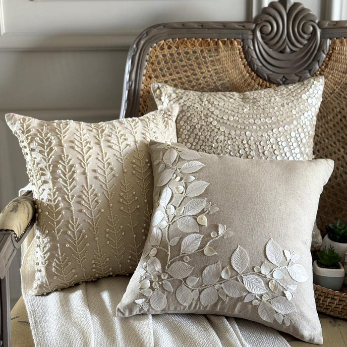 Linen Beauty - Natural Beige Cotton Linen Decorative Euro Sham