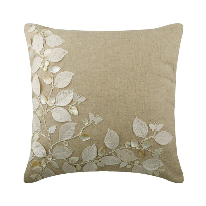 Linen Beauty - Natural Beige Cotton Linen Decorative Euro Sham