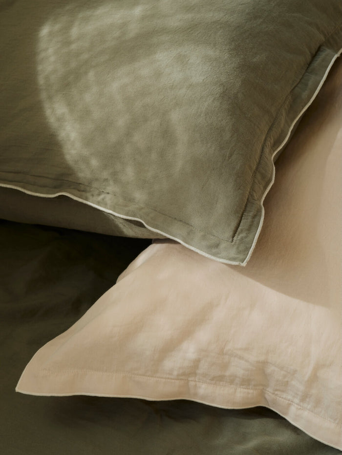 Lisbon Nude Cotton Pillowcase - Set of 2