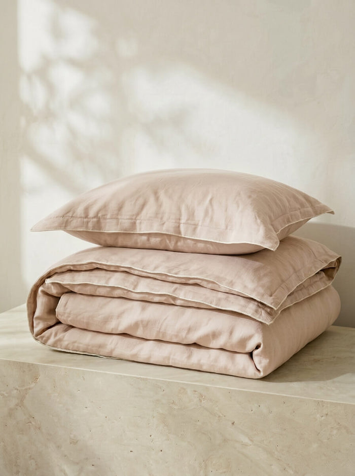 Lisbon Nude Cotton Pillowcase - Set of 2