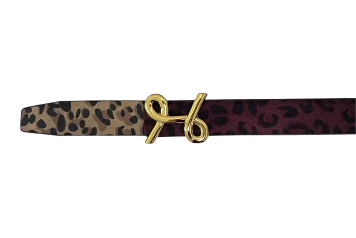 L'ora Pamela Beige Leopard Revesible Leather Belt - Suzie Anderson Home