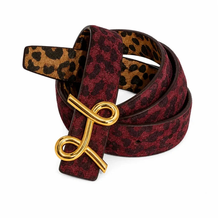 L'ora Pamela Beige Leopard Revesible Leather Belt - Suzie Anderson Home
