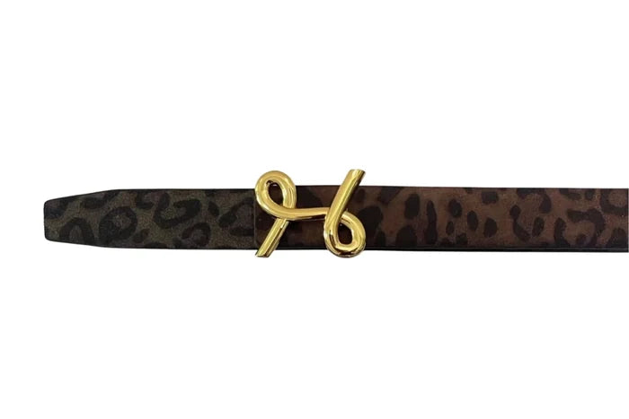 L'ora Pamela Tan Leopard Revesible Leather Belt - Suzie Anderson Home