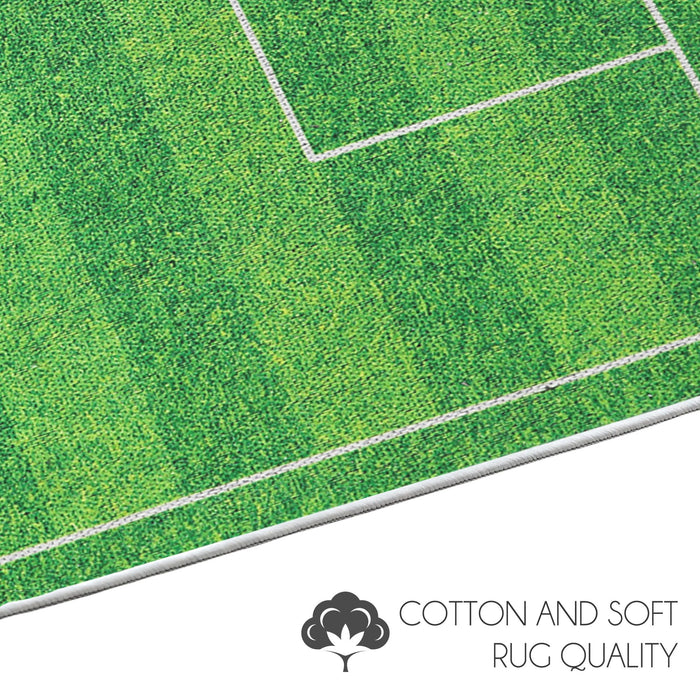 Low Pile- Non-Slip- Educational Kids Rug for Playroom |Soccer Pattern |39.5 x 59 Inches