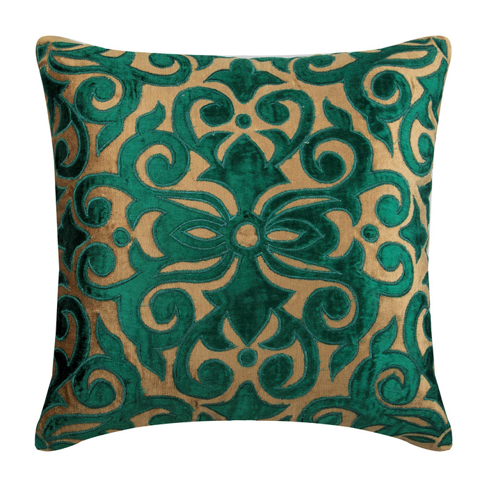 Loyal To Peacock Green - Peacock Green Velvet Decorative Euro Sham