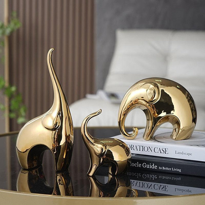 Luxury Three Elephant Figurine - cocobear