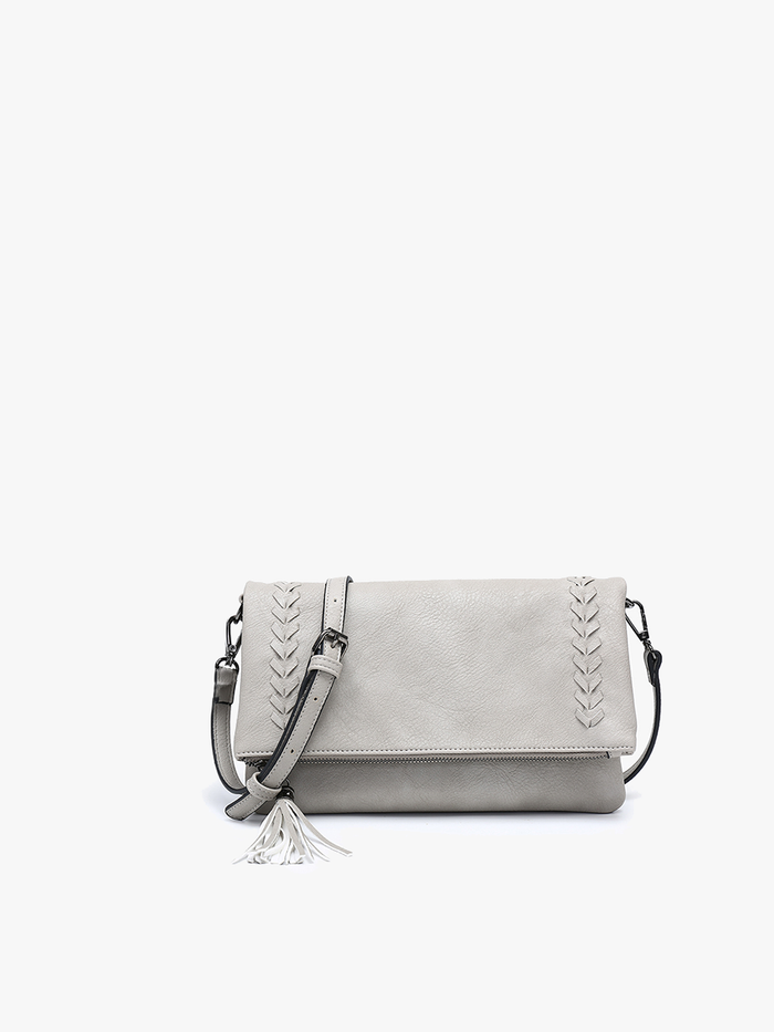 M2435 Isadora Dist. Whipstitch Crossbody w/ Tassel Zip