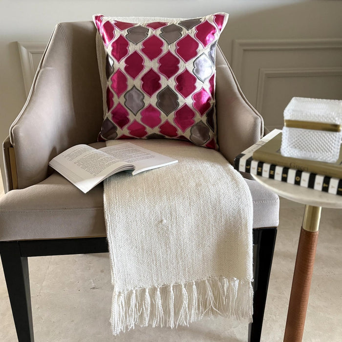 Magic Potion - Metallic Pink Faux Leather Throw Pillow Cover