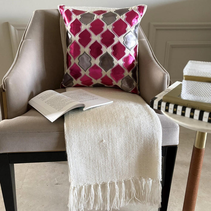 Magic Potion - Metallic Pink Faux Leather Throw Pillow Cover