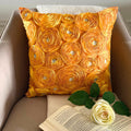 Marigold - Orange Art Silk Throw Pillow Cover