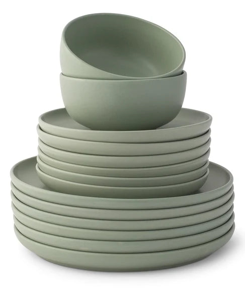 Mate Sage 18-Piece Stoneware Dinnerware Set