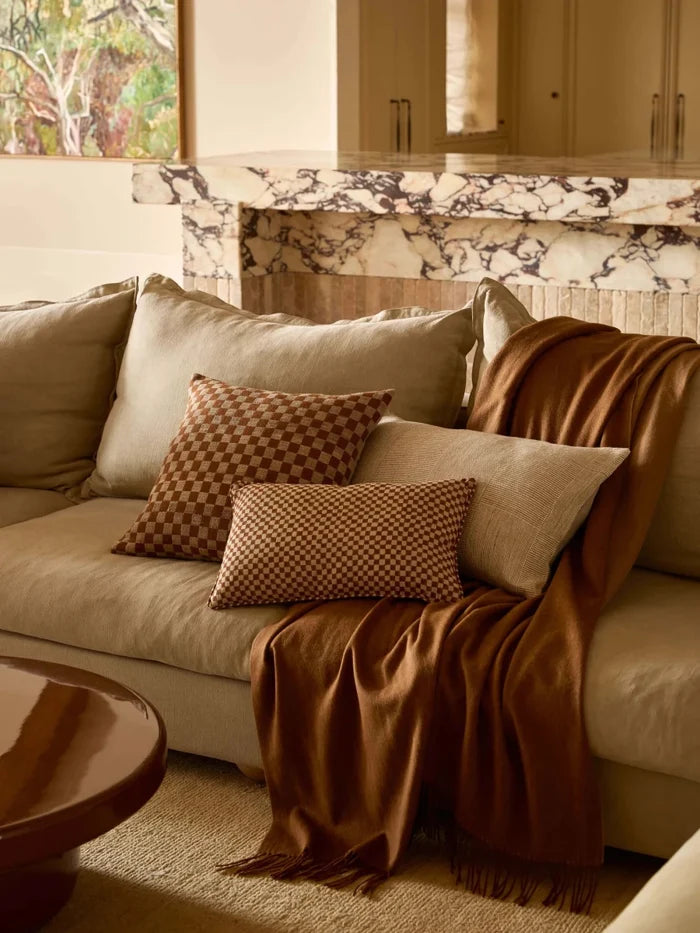 Matteo Handmade Luxury Wool & Silk Cushion & Insert | Bronze | 50x50cm - Suzie Anderson Home