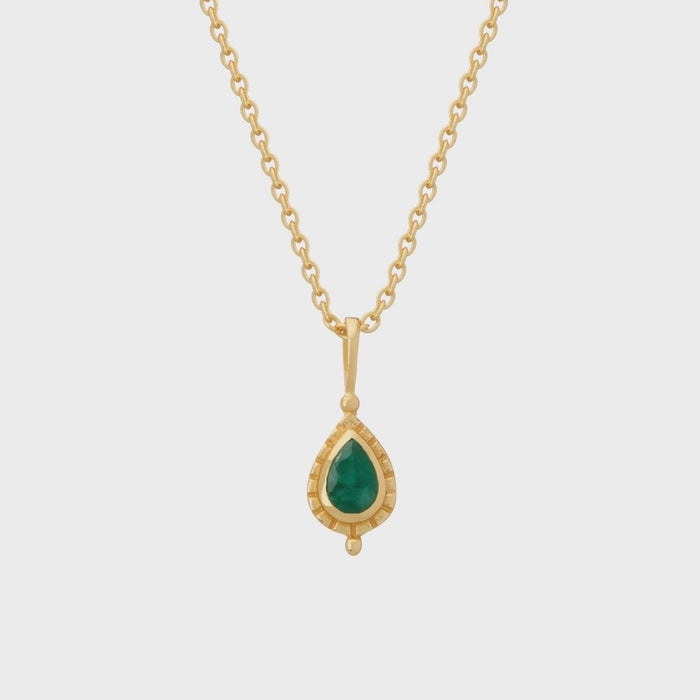 May Emerald Birthstone Necklace | 18K Gold Plate - Suzie Anderson Home