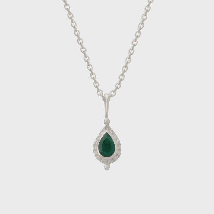 May Emerald Birthstone Necklace | Sterling Silver - Suzie Anderson Home
