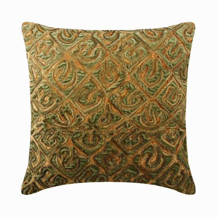 Maze Garden Gold Throw Pillow Cover