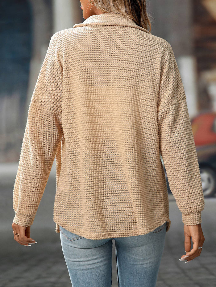 MD5002-18 Knit Shacket Apricot