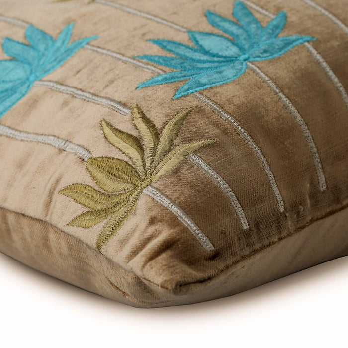 Meditation - Pearl Beige Velvet Throw Pillow Cover