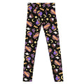 Halloween Treat alternative men's leggings in black with coffin cakes and marshmallow ghosts