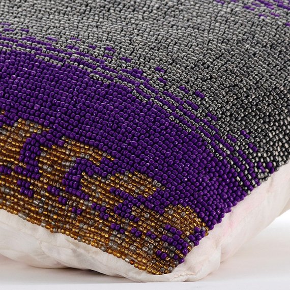 Metal Berry - Purple Art Silk Throw Pillow Cover