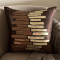 Metallic Ladder - Brown Art Silk Decorative Euro Sham