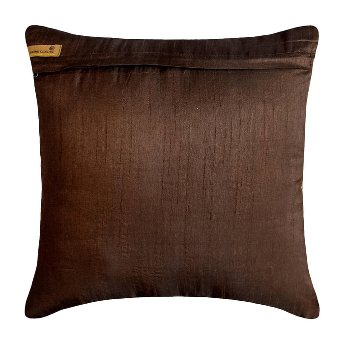 Metallic Ladder - Brown Art Silk Decorative Euro Sham