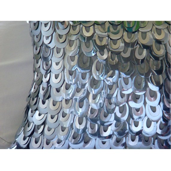 Metallic Scales - Silver Art Silk Throw Pillow Cover