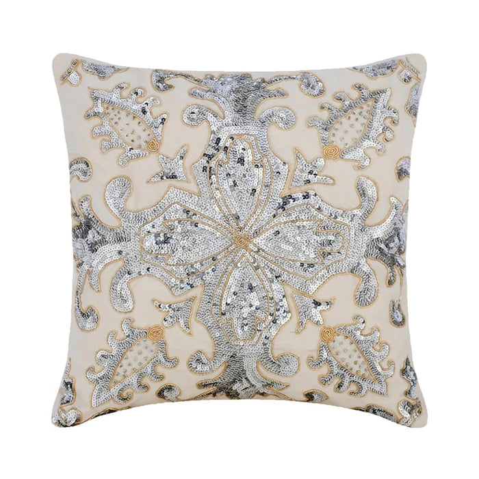 Millennium - Ivory Art Silk Throw Pillow Cover