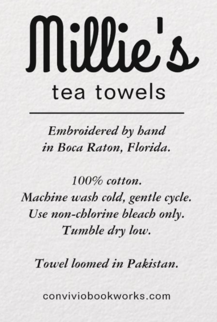 Millie's Tea Towels, Hand Embroidered: Happy Birthday Collection (2 to choose from)