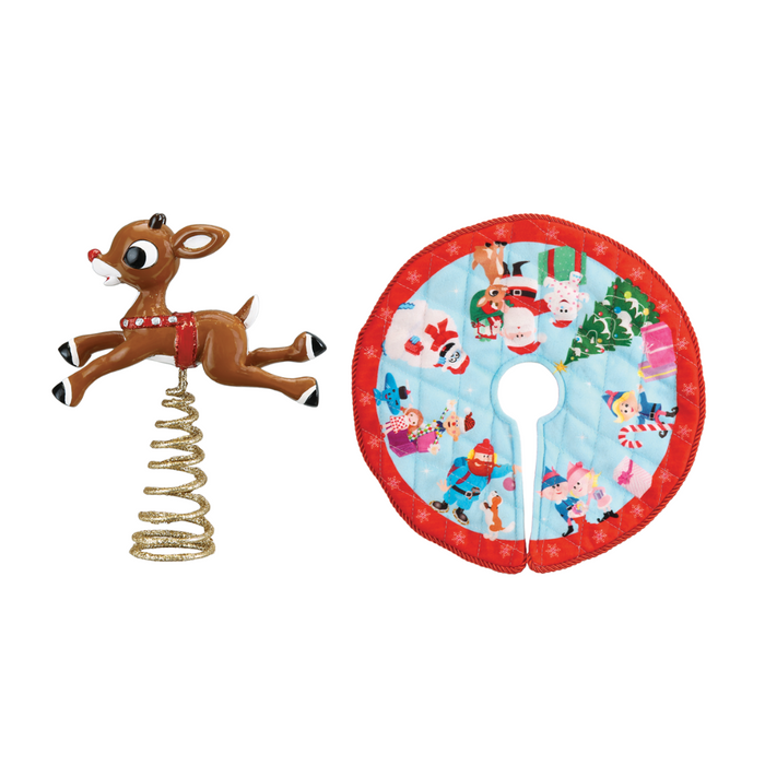 Mini Rudolph The Red-Nosed Reindeer Tree Topper & Skirt Set #89790