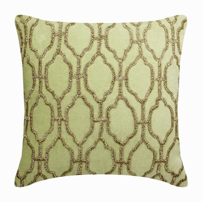 Minty Flavor Beaded Decorative Euro Sham