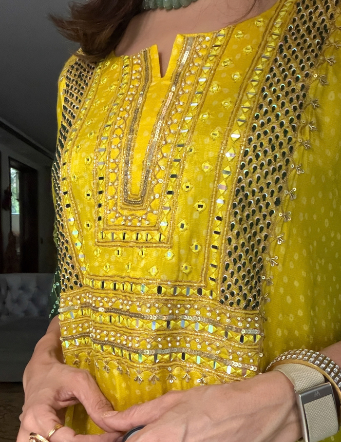 Mivara Ombre Bandhani Kaftan