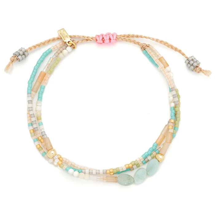 Mixed Media - Courage/Amazonite/Gold Br #XM001 5S93