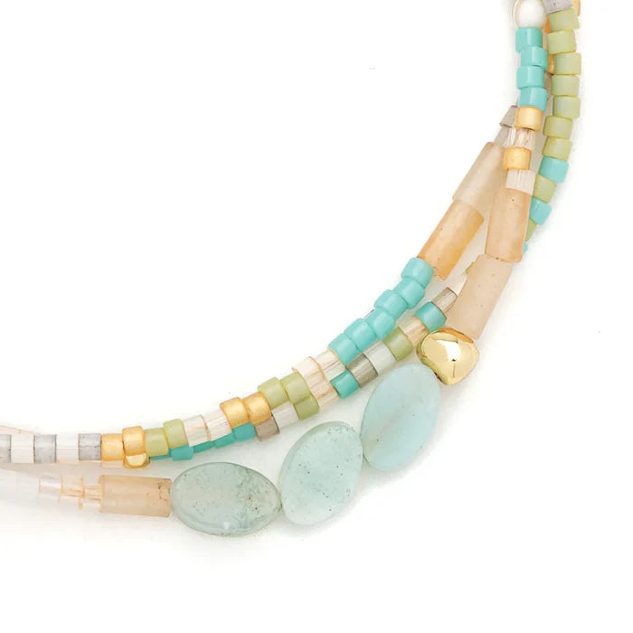 Mixed Media - Courage/Amazonite/Gold Br #XM001 5S93