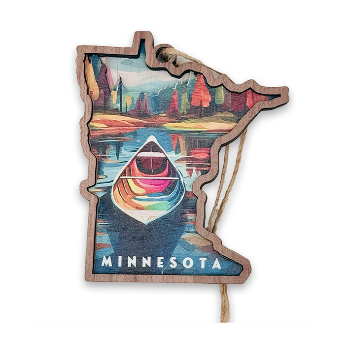 MN Cozy Canoe 3 Layer Wood Ornament