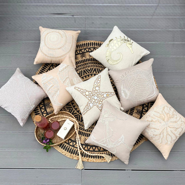 Mocha Cotton Linen Throw Pillow Cover - Pearl Shrub