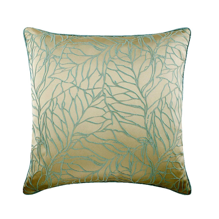 Morning Currents - Blue Jacquard Silk Decorative Euro Sham