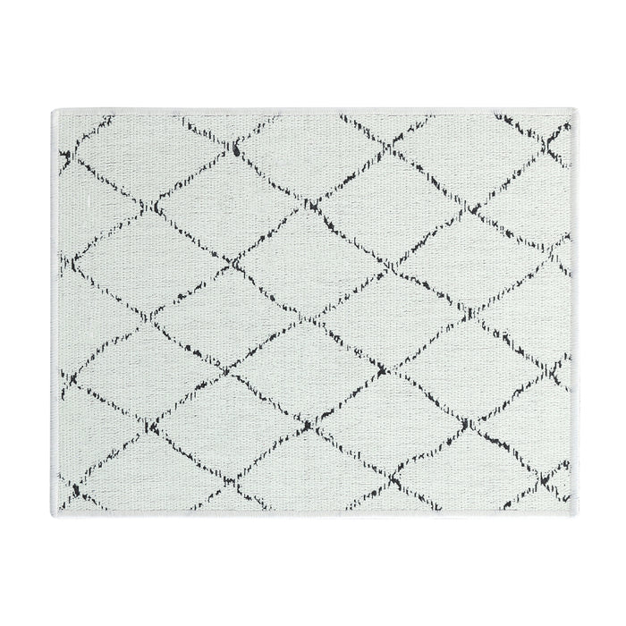Moroccan Pattern Large Dish Drying Mat for Kitchen Counter |24 x 18 x 0.25 Inches | Ivory
