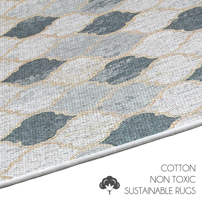 Moroccan Pattern Large Dish Drying Mat for Kitchen Counter |24 x 18 x 0.25 Inches | Beige&Gray