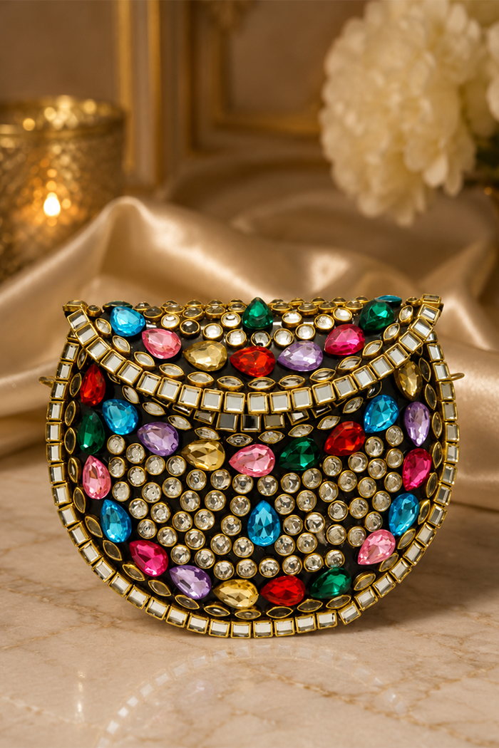 Multi Luxe Kundan Clutch