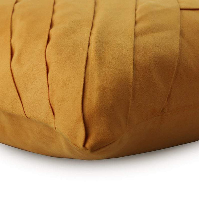 Mustard No Limits No Lines - Mustard Yellow Faux Suede Decorative Euro Sham