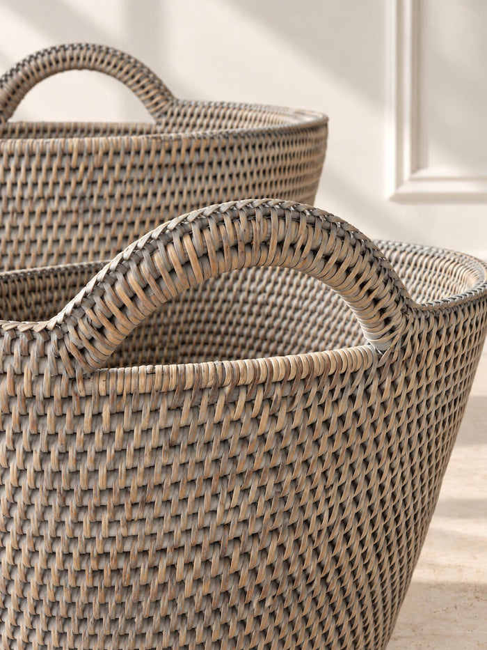 Nairn Rattan Storage Basket - Grey