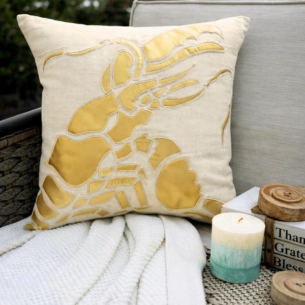 Gold Lobster / 12 x 12 inch