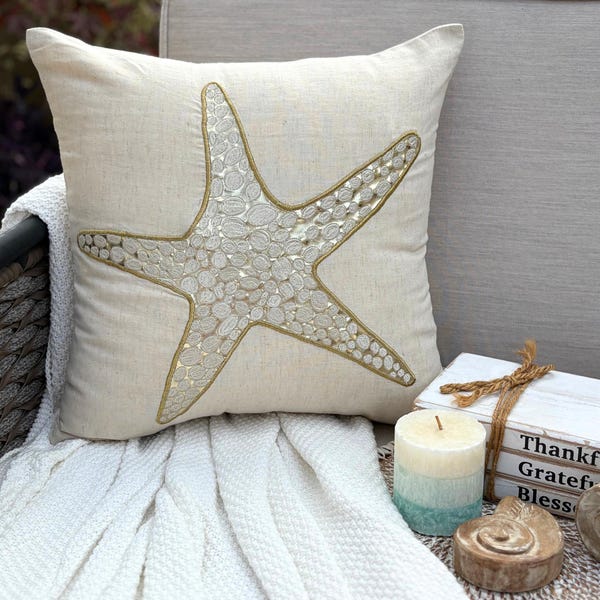 Gold Scaly Starfish / 12 x 12 inch